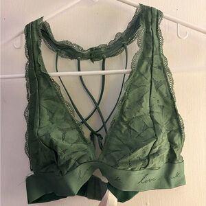 PINK Victoria's Secret Olive Lace Bralette
